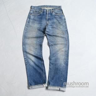 LEVI'S 501XX JEANS with LEATHER PATCH��1950'S/GOOD INDIGO��