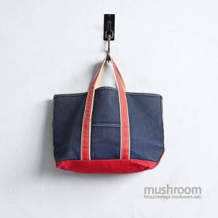 L.L.BEAN NVY �� RED DELUXE TOTE��1980'S/GOOD CONDITION/LARGE��