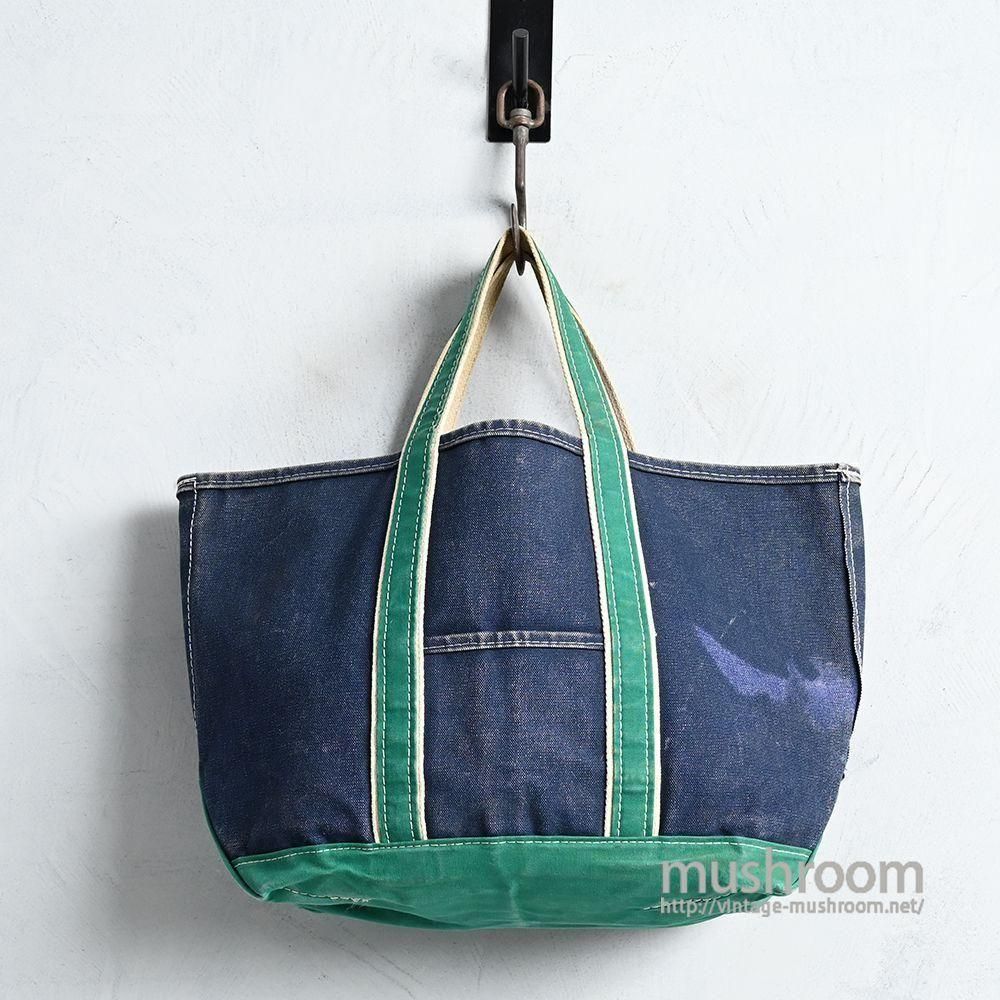 L.L.BEAN NVYGRN DELUXE TOTE1980'S/GOOD CONDITION & FADE/LARGE