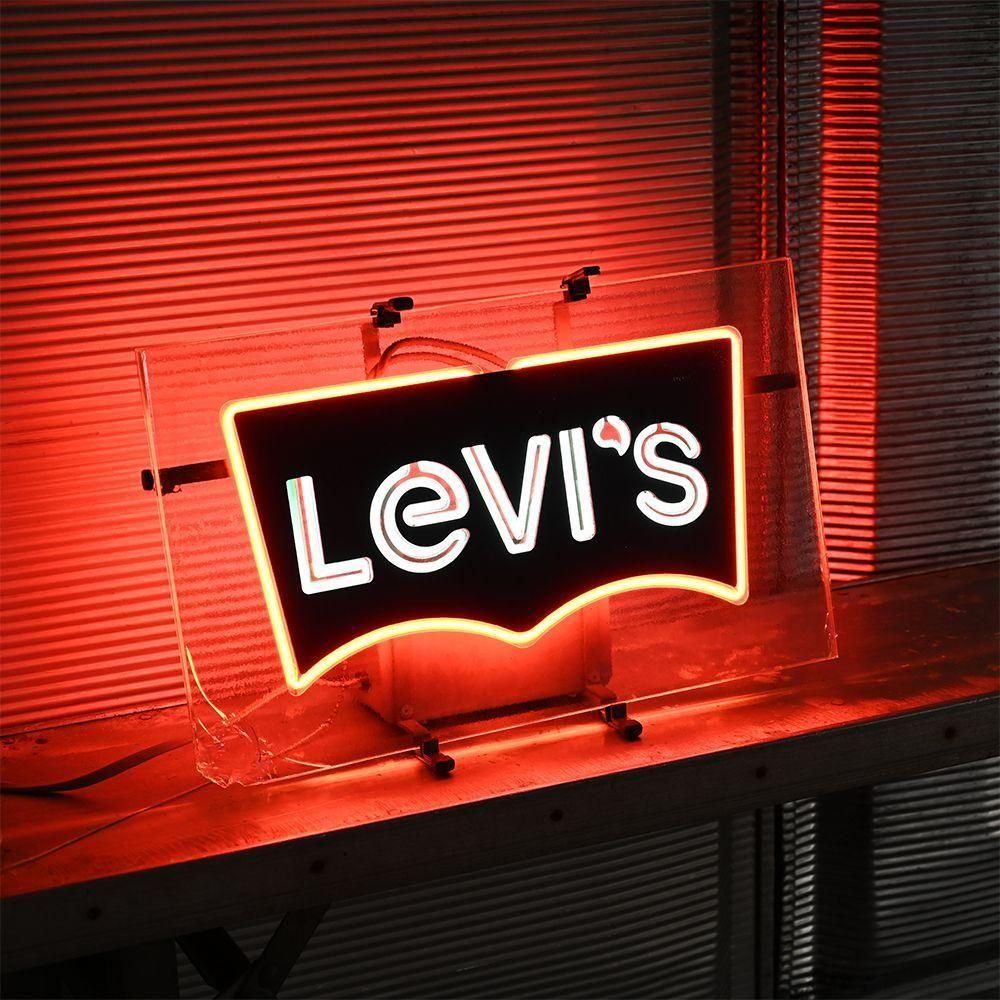ヴィンテージ Levi's 赤 プラスチックボックスネオンサイン ネオンサイン リーバイス】ネオンサイン Levi's ヴィンテージ Levi's 赤