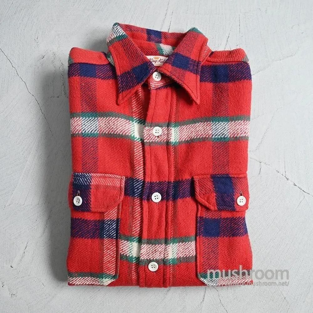 KING KOLE PLAID FLANNEL SHIRTAround 1950'S/DEADSTOCK/SZ 15 1/2