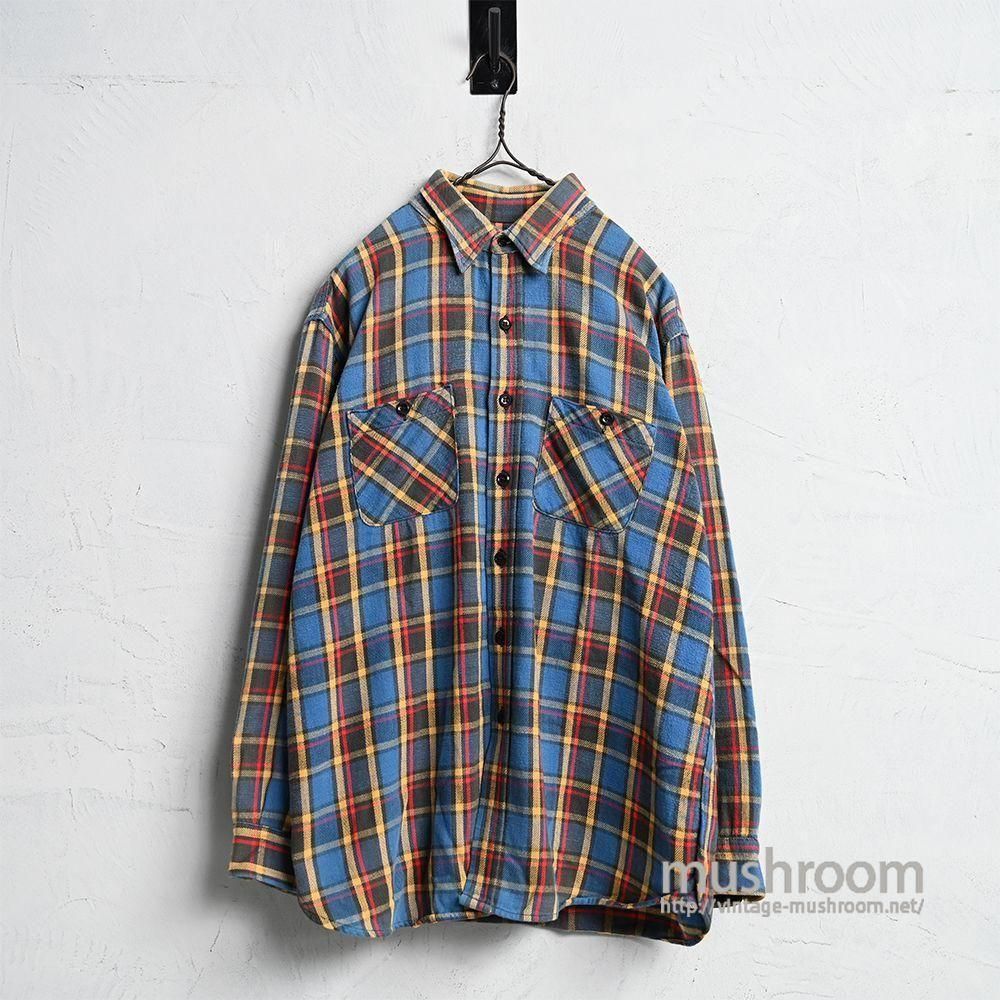 SEARS L/S PLAID FLANNEL SHIRTAround 1950'S/GOOD CONDITION/X-LARGE