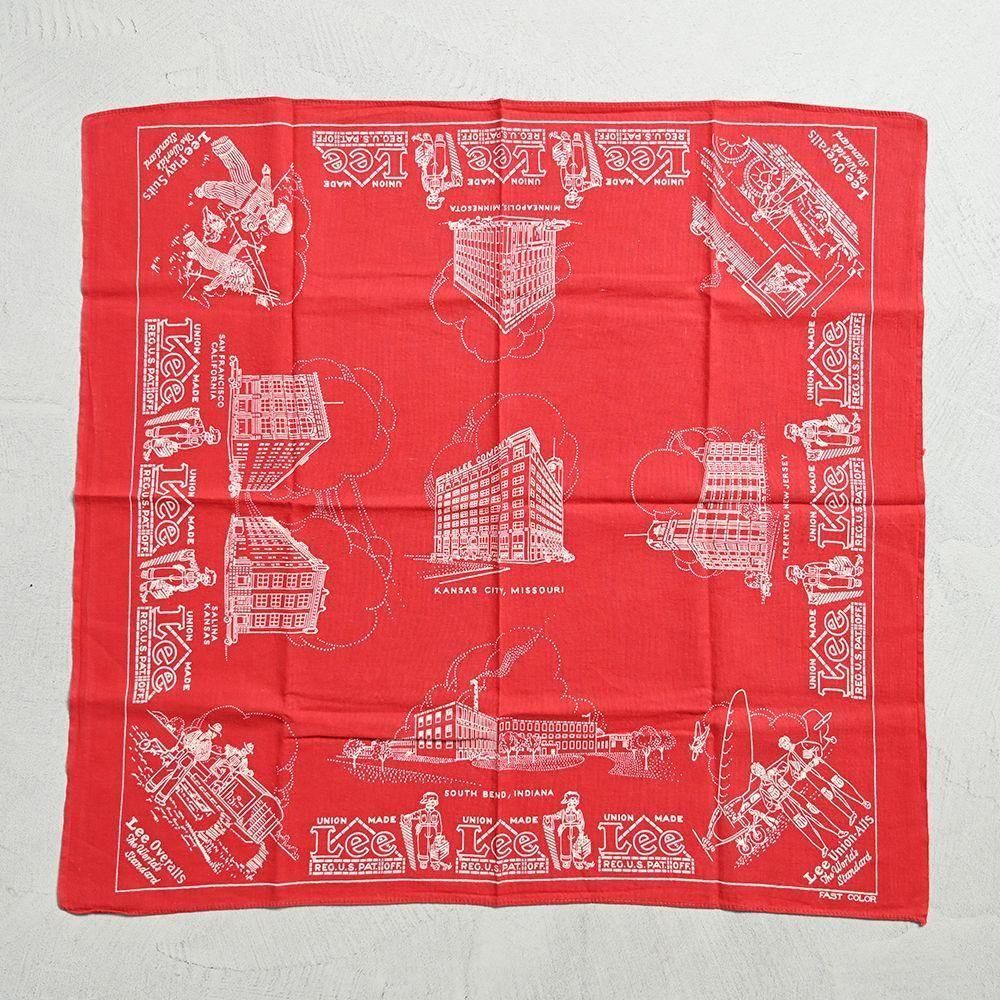 Lee ADVERTISING BANDANA（Around 1930'S/GOOD CONDITION/RED
