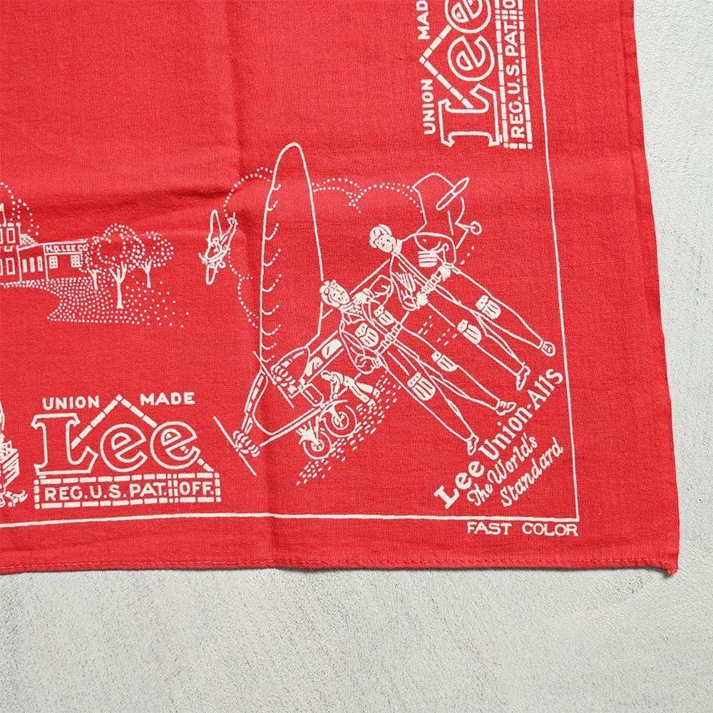 Lee ADVERTISING BANDANA（Around 1930'S/GOOD CONDITION/RED