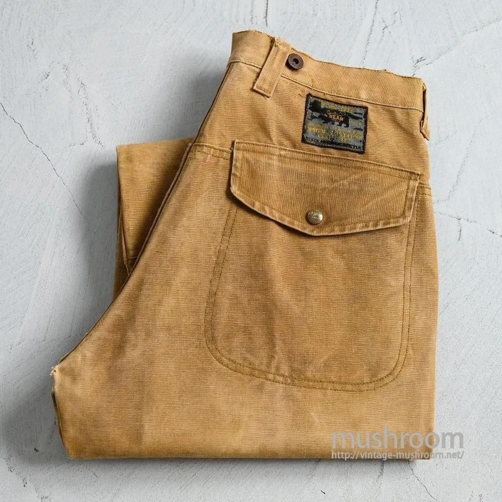 BLACK BEAR BROWN CANVAS LOGGER PANTS1940'S/GOOD USED CONDITION