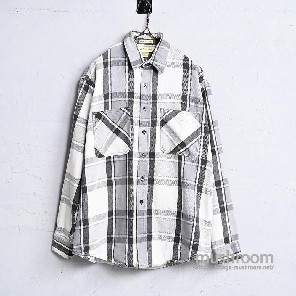 ST JOHN'S BAY BLK×WHT L/S FLANNEL SHIRT by BIG MAC（GOOD