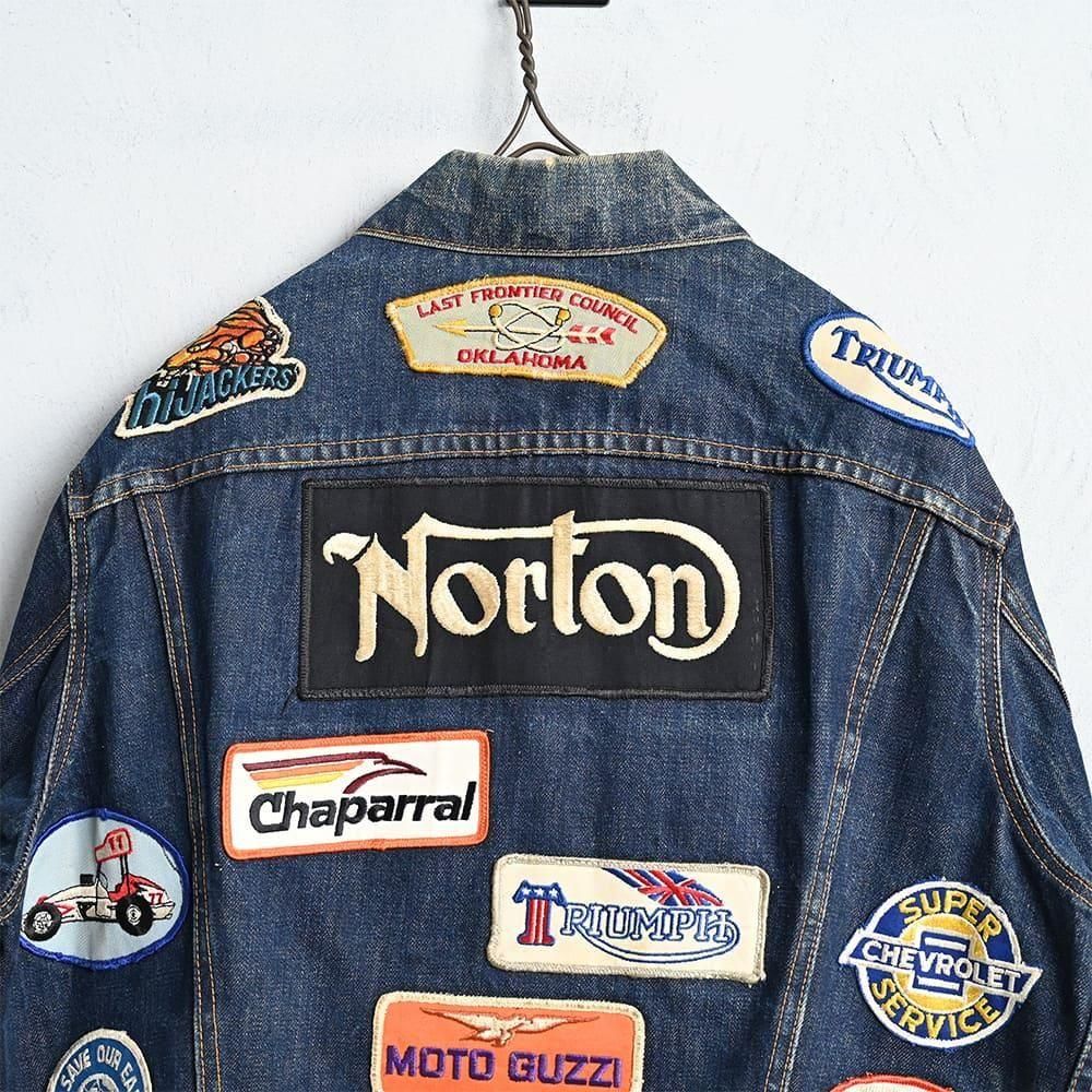 LEVI'S 70505-0217 BIGE DENIM JACKET with AMAZING PATCH