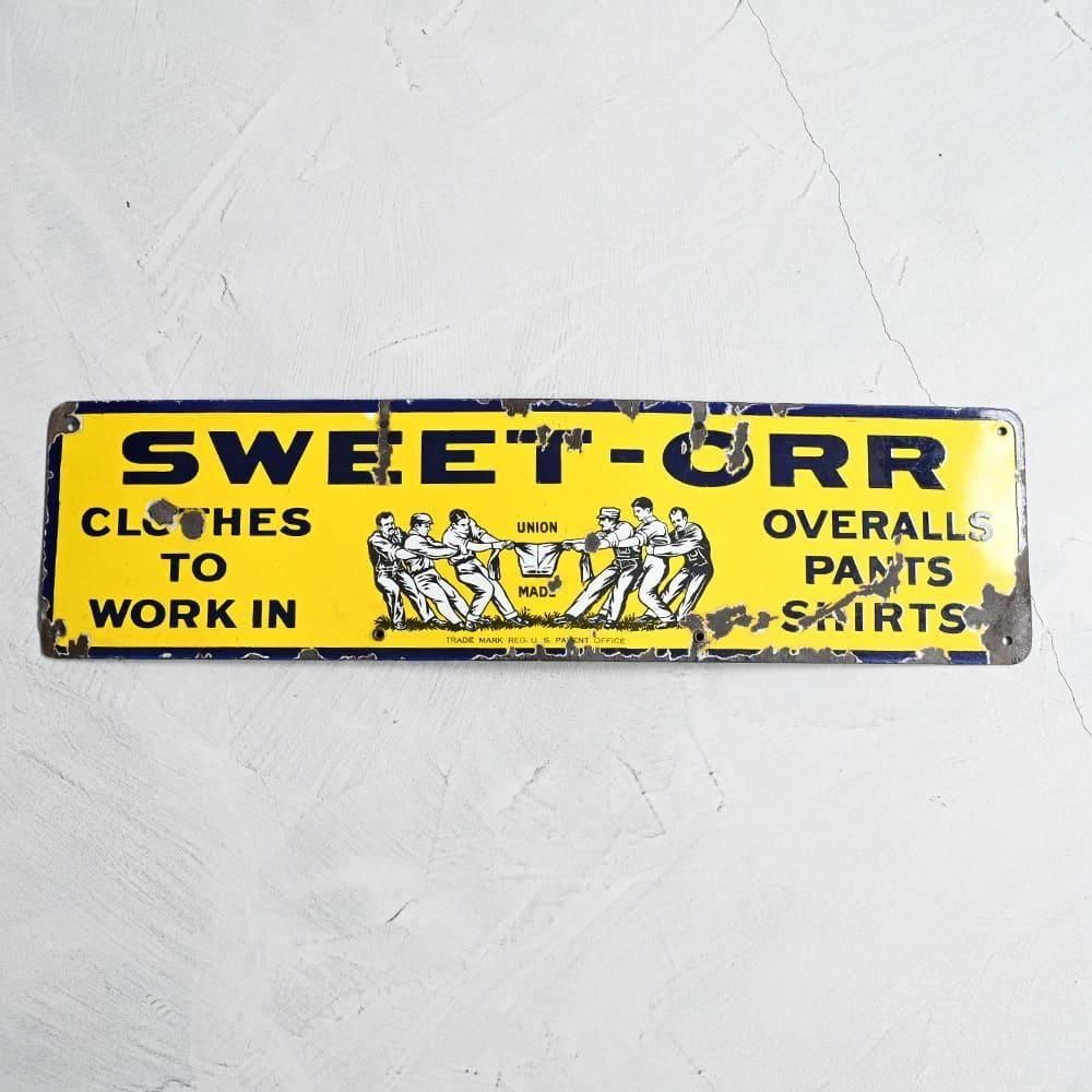 SWEET-ORR ADVERTISING METAL SIGN（Around 1940'S） - 古着屋