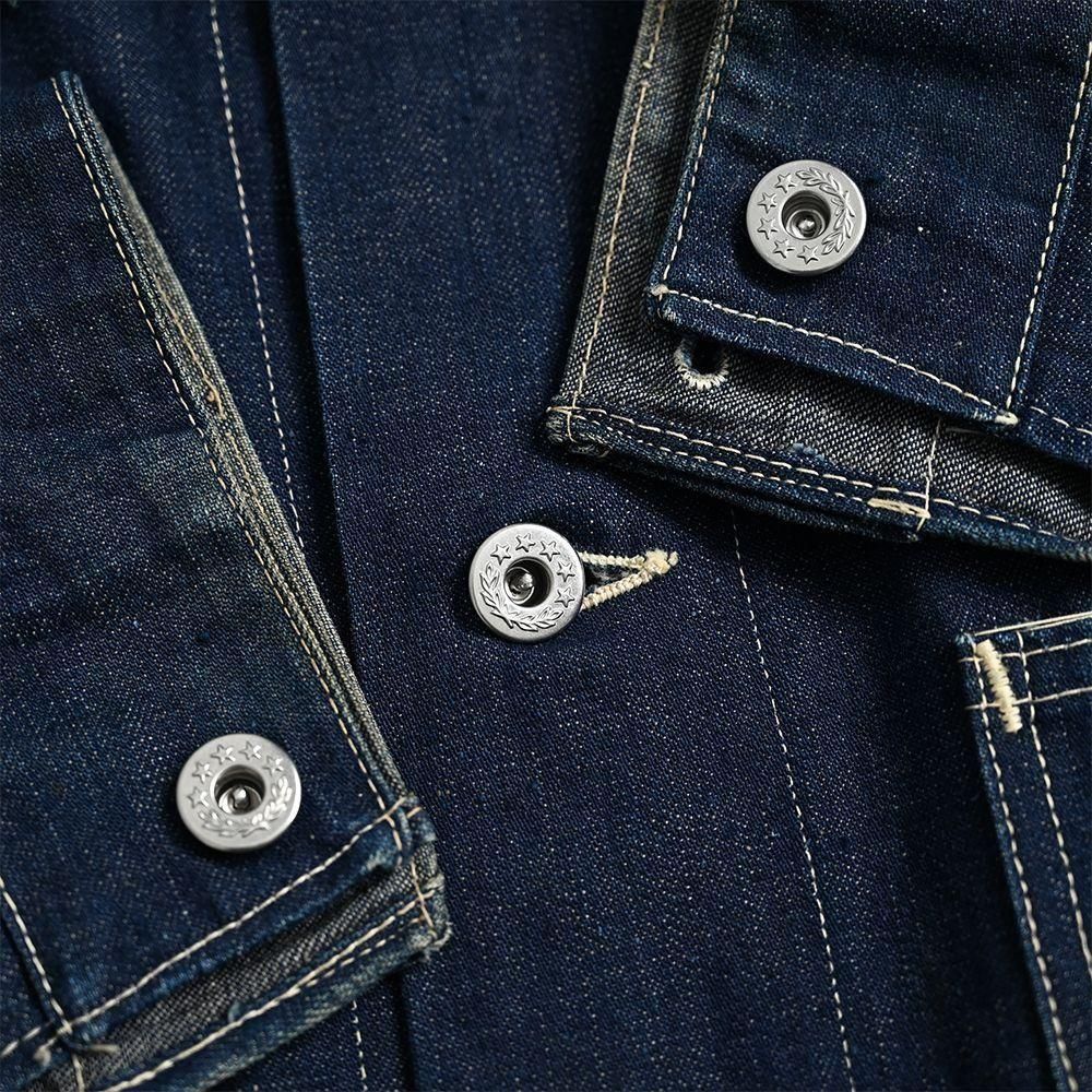 OLD 4-POCKET DENIM COVERALL with UNUSUAL DETAIL（Around