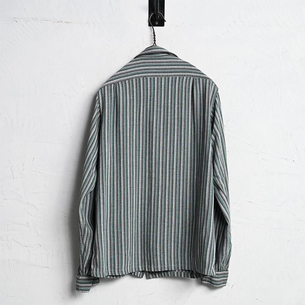 Shapely SHADOW STRIPED L/S RAYON SHIRT（1950'S/GOOD CONDITION