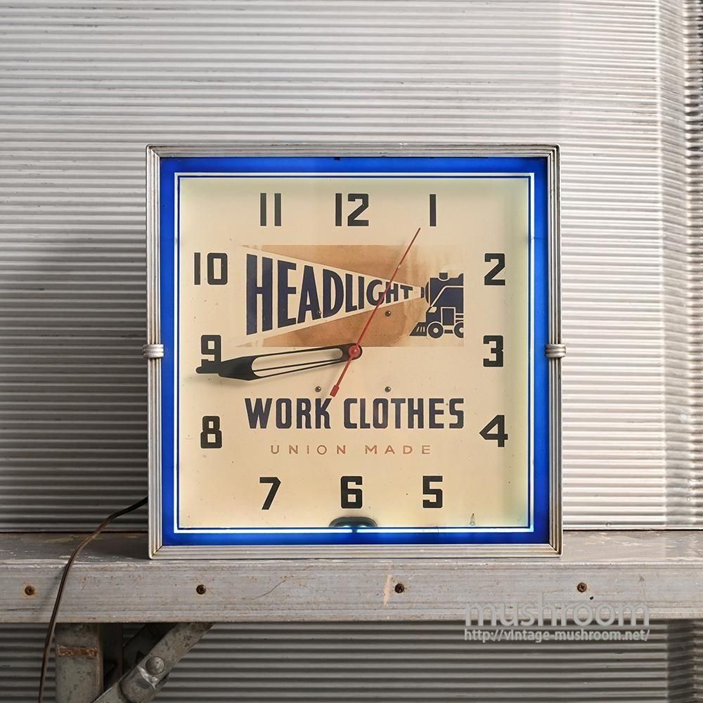 HEAD LIGHT ADVERTISING WALL CLOCKAround 1940'S/GOOD CONDITION