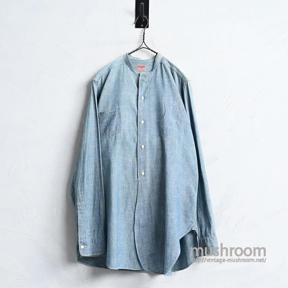 REUNION L/S CHAMBRAY WORK SHIRT with CRAZY POCKETAround 1920'S/GOOD CONDITION