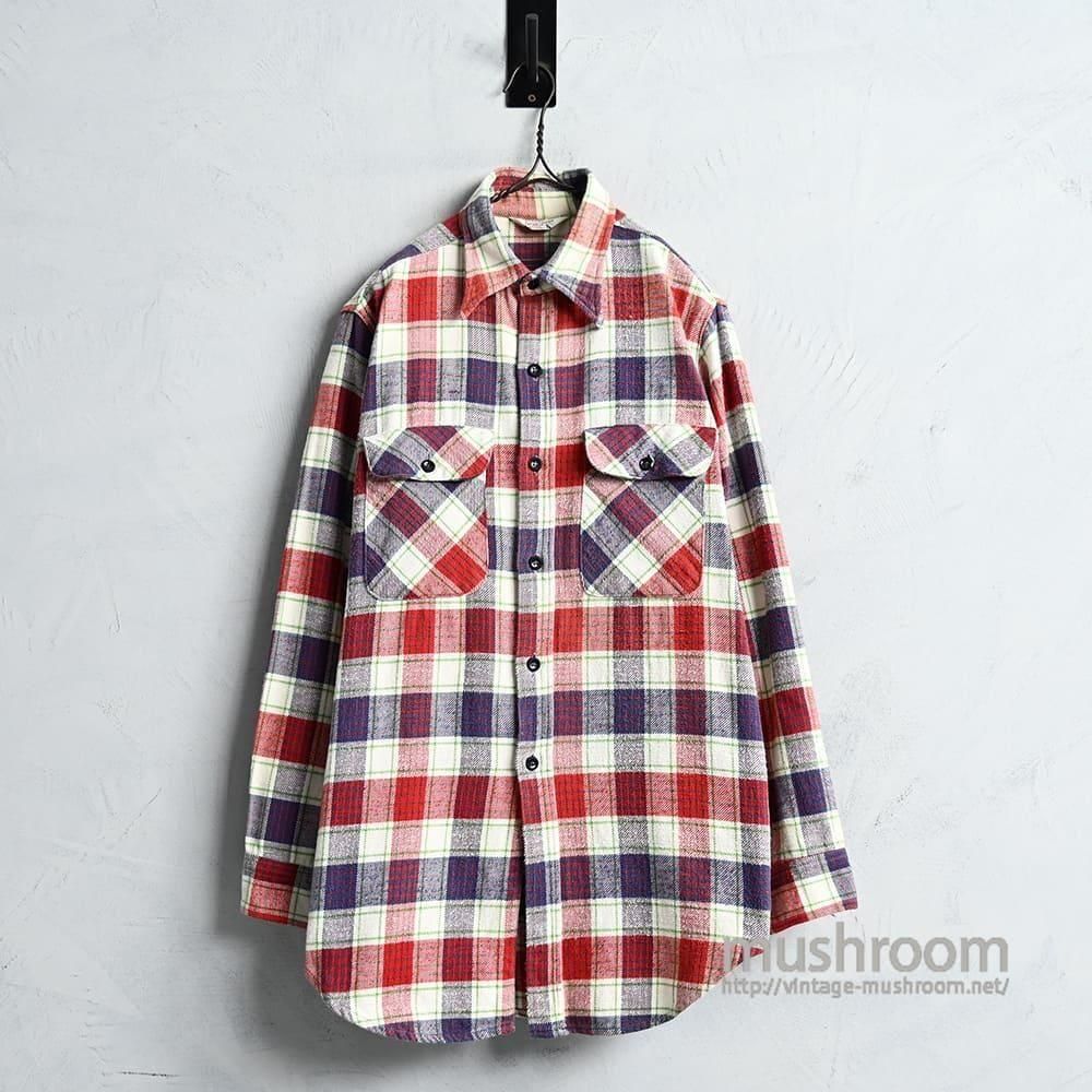 OLD PLAID FLANNEL SHIRT1960'S/VERY GOOD CONDITION