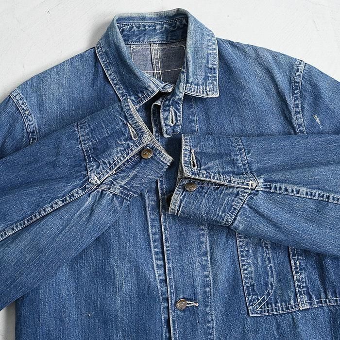 FLINT 3-POCKET DENIM COVERALL with CHINSTRAP （Around 1930'S/GOOD