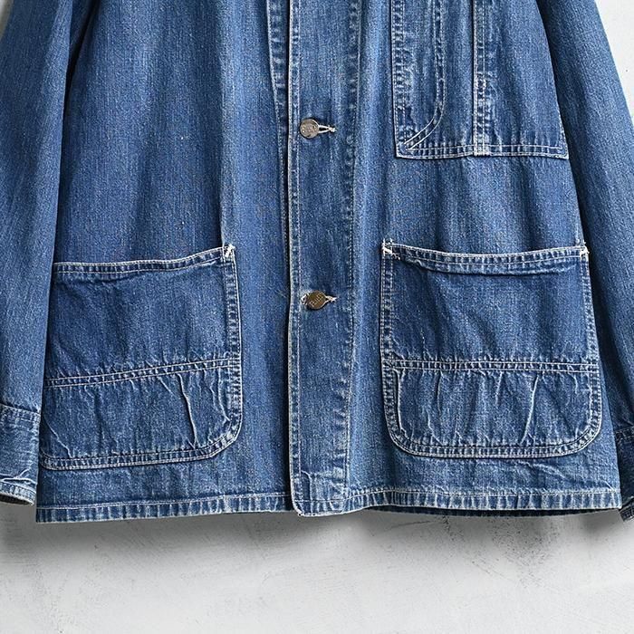 FLINT 3-POCKET DENIM COVERALL with CHINSTRAP （Around 1930'S/GOOD