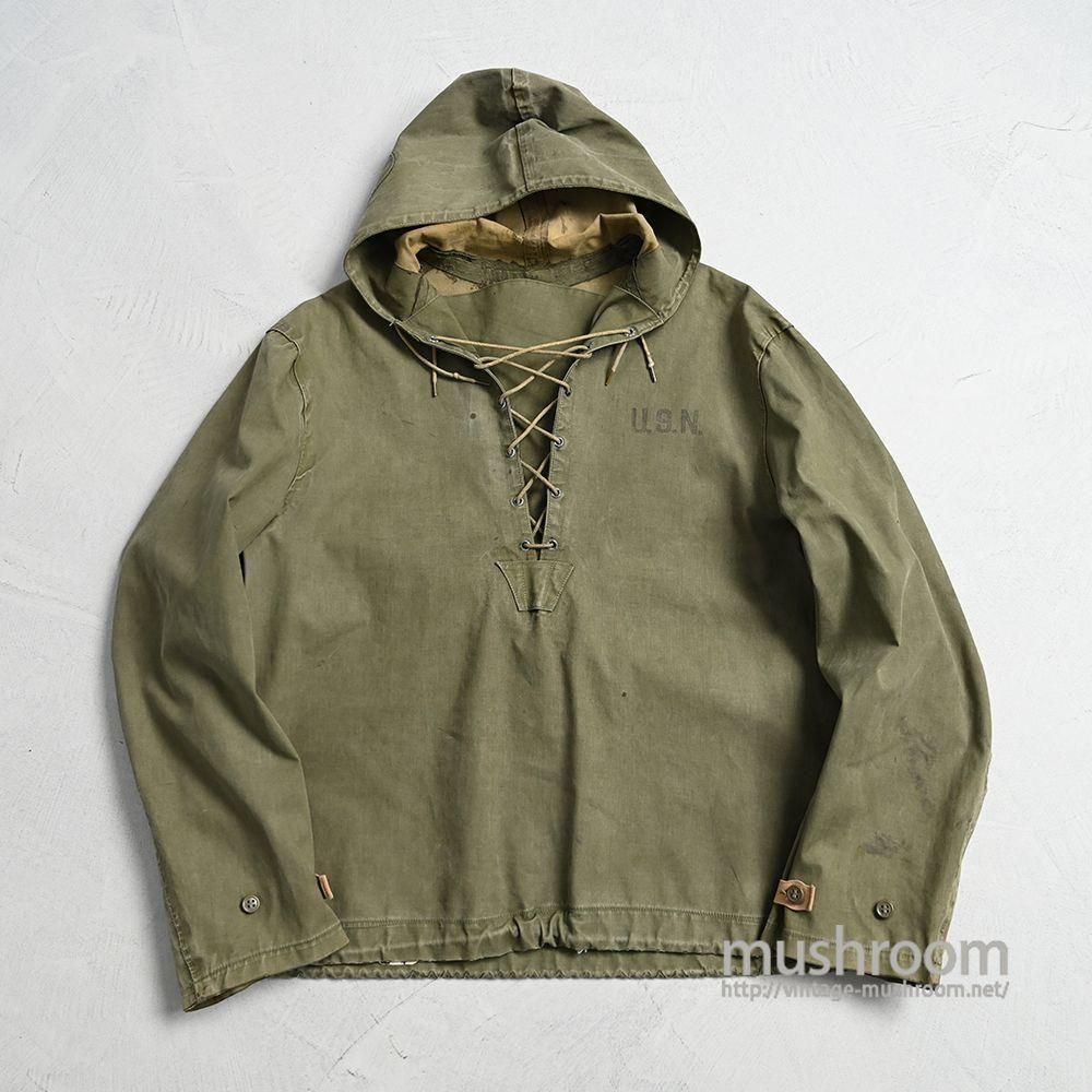 U.S.NAVY RAIN PARKA with STENCIL1940'S/GOOD CONDITION/SMALL