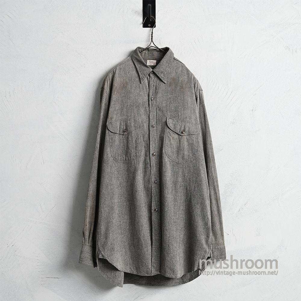 Lee BLACK CHAMBRAY WORK SHIRT（1950'S/SZ 15-LONG） - 古着屋