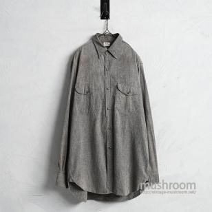 Lee BLACK CHAMBRAY WORK SHIRT1950'S/SZ 15-LONG