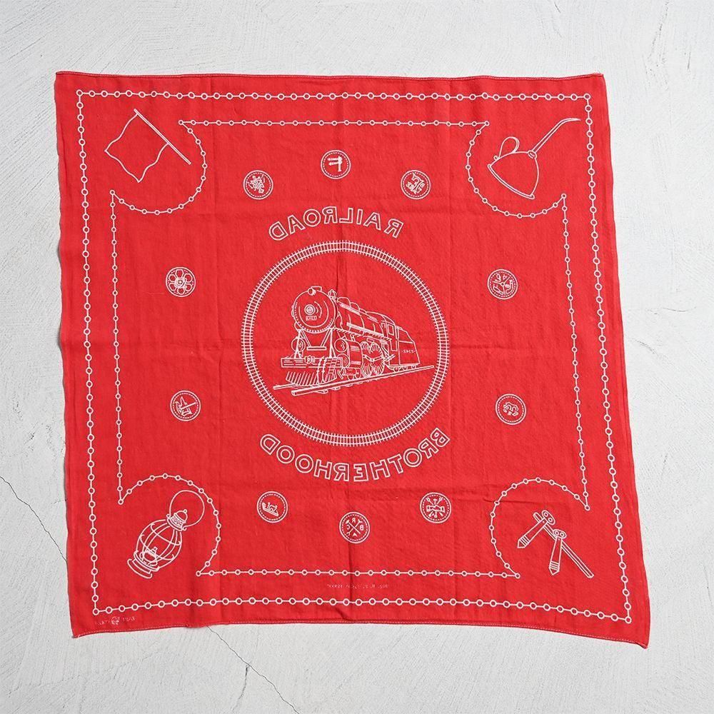 40's RAILROAD BROTHERHOOD BANDANA バンダナ BROTHERHOOD ADVERTISING BANDANA（DEADSTOCK or ALMOST DEADSTOCK