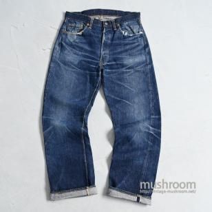 LEVI'S 501XX JEANS with LEATHER PATCH1950'S/TIGER STRIPE & HONEYCOMB