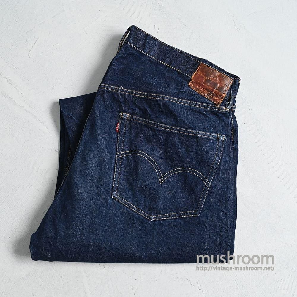 LEVI'S 501XX JEANS with LEATHER PATCH1950'S/SUPER DARK COLOR/BIG SIZE
