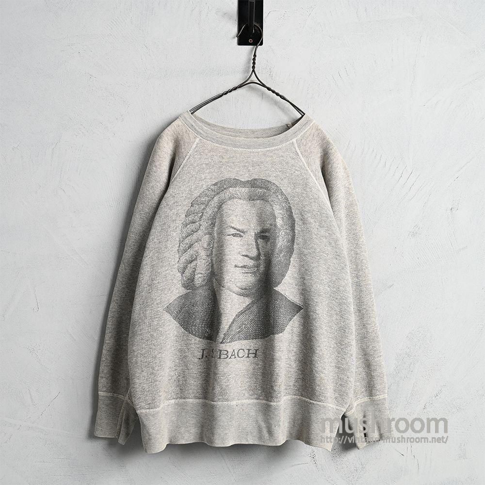 J.S.BACH WATER PRINT SWEAT SHIRT by SPRUCE1960'S/GOOD CONDITION/X-LARGE