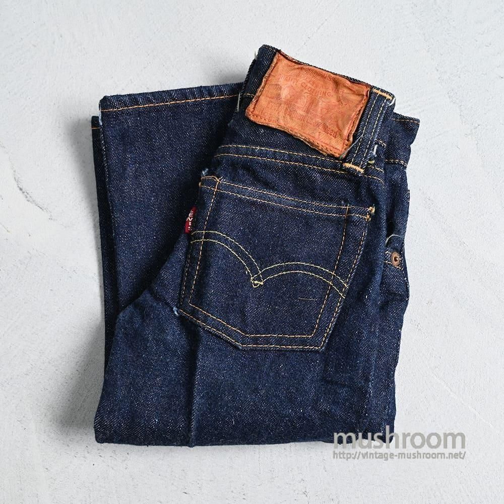 LEVI'S 503ZXX JEANS with LEATHER PATCH1950'S/SUPER DARK COLOR/AGE 0