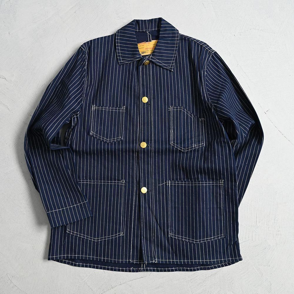 OLD WABASH STRIPED RAILROAD CHORE JACKET by STIFEL FABRIC（Around