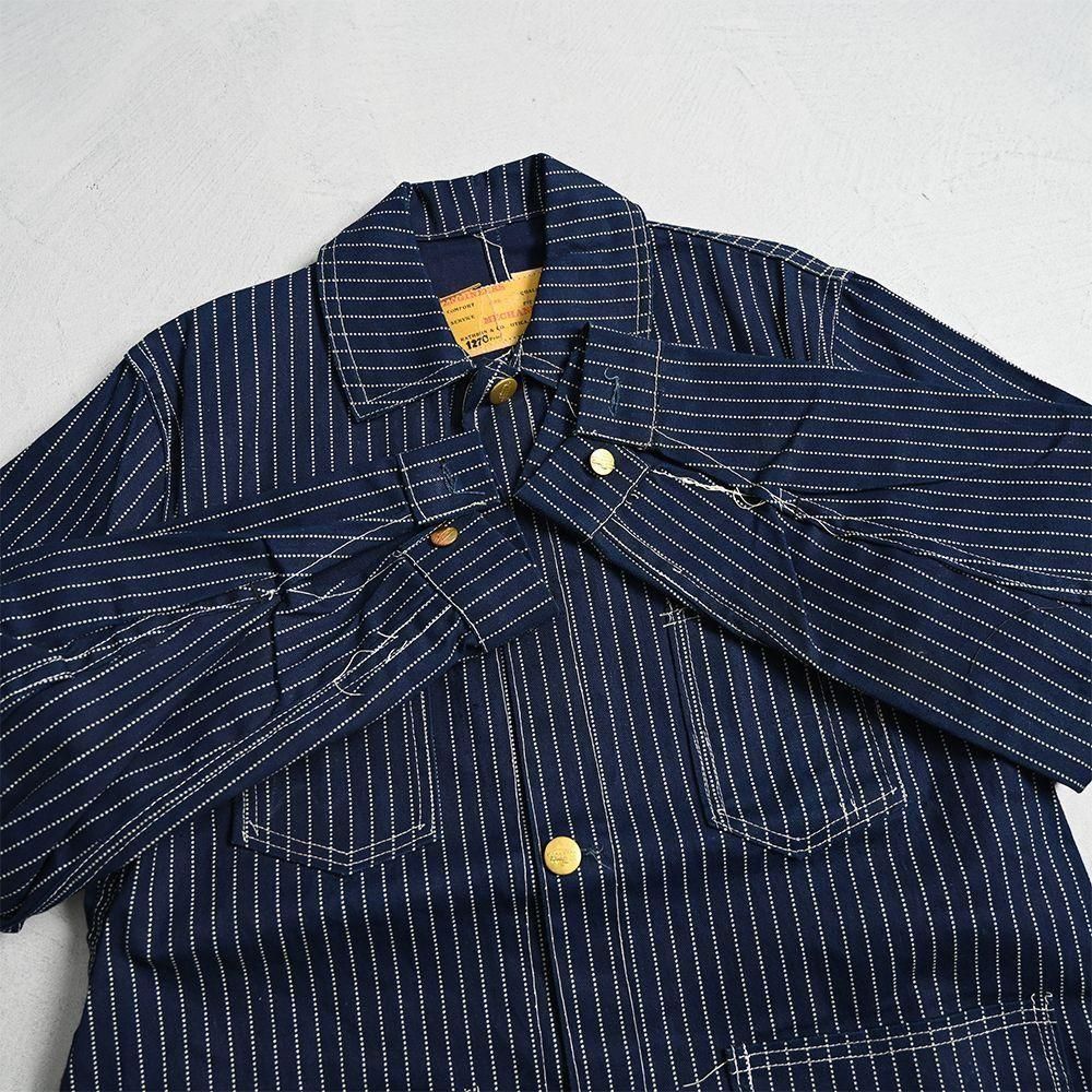 OLD WABASH STRIPED RAILROAD CHORE JACKET by STIFEL FABRIC（Around