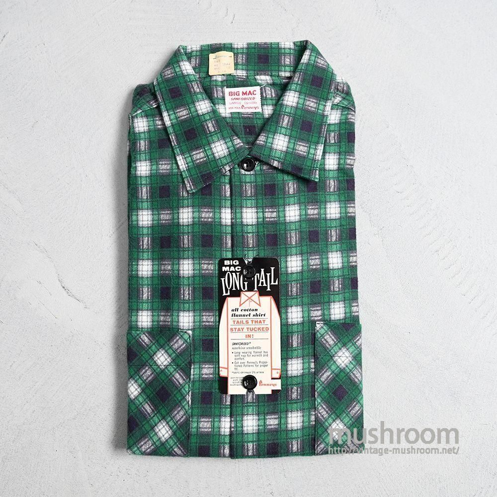 BIG MAC PLAID PRINT FLANNEL SHIRT1960'S/DEADSTOCK/LARGE
