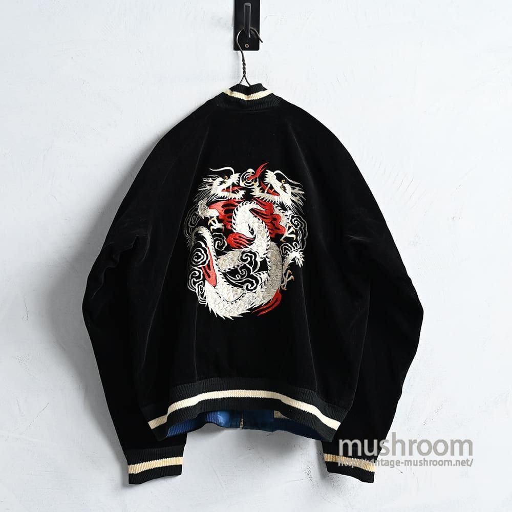 JAPAN BLK CORDUROY SOUVENIR JACKET with UNUSUAL FABRICMINT CONDITION