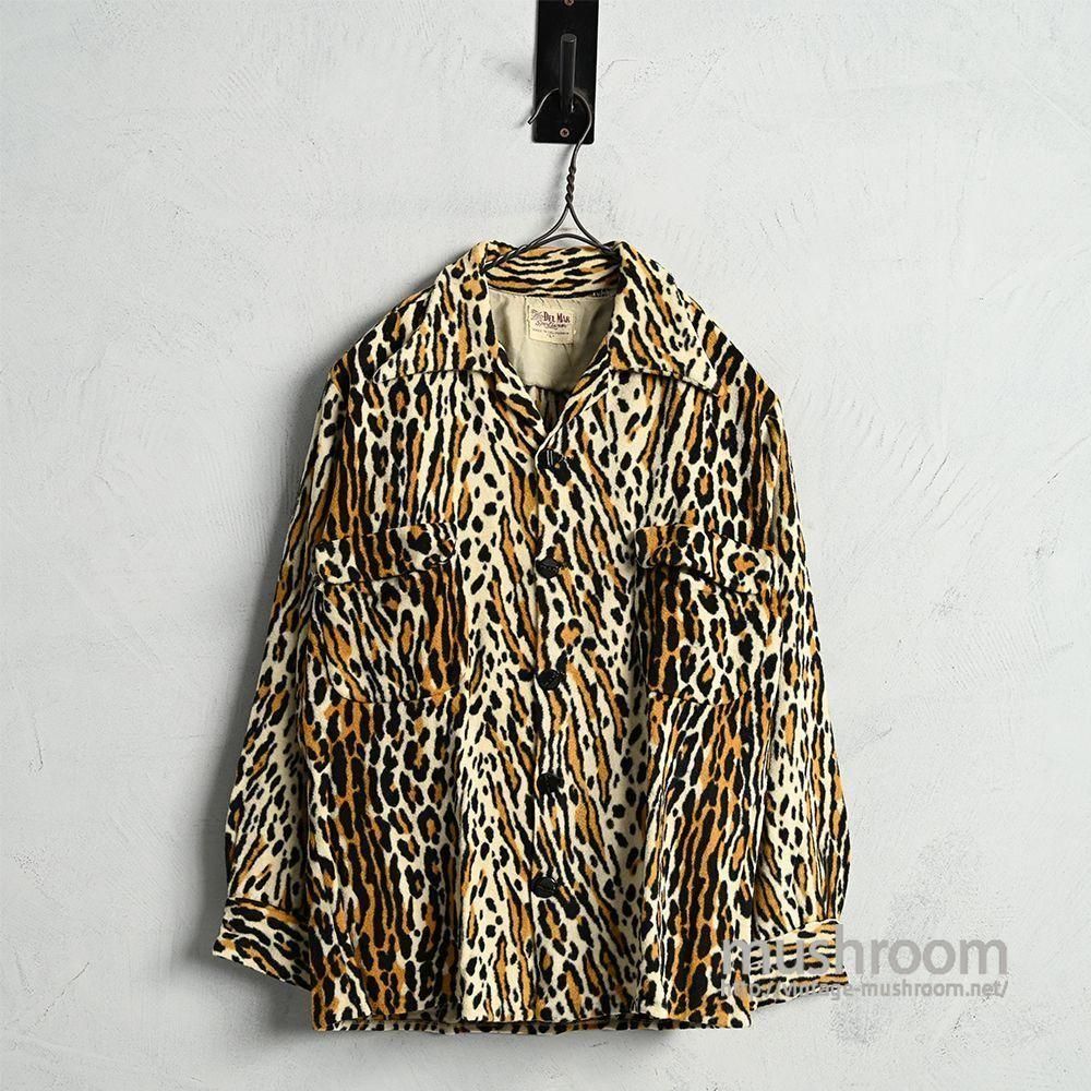 DEL MAR LEOPARD PATTERN L/S BOX SHIRT1950'S/GOOD CONDITION/LARGE
