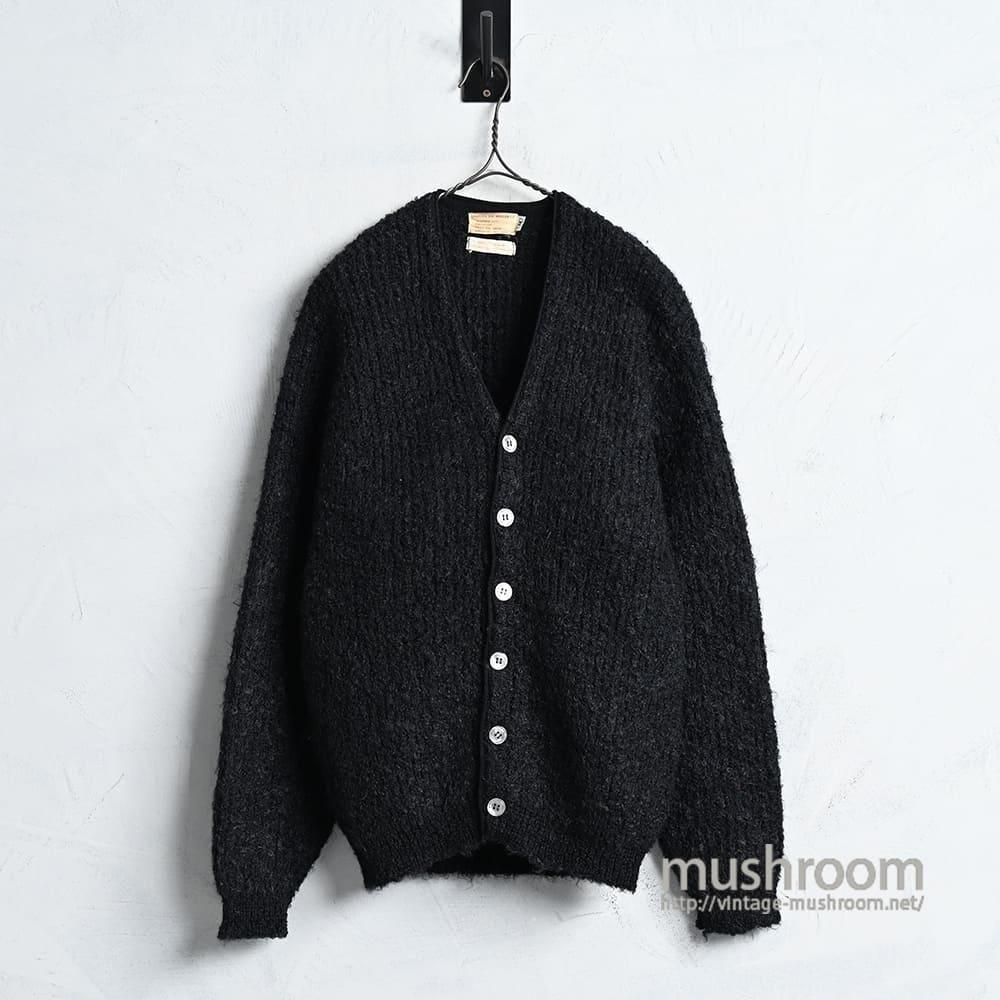 TRAVERSE BAY WOOLEN BLACK MOHAIR CARDIGAN（1960'S/GOOD CONDITION