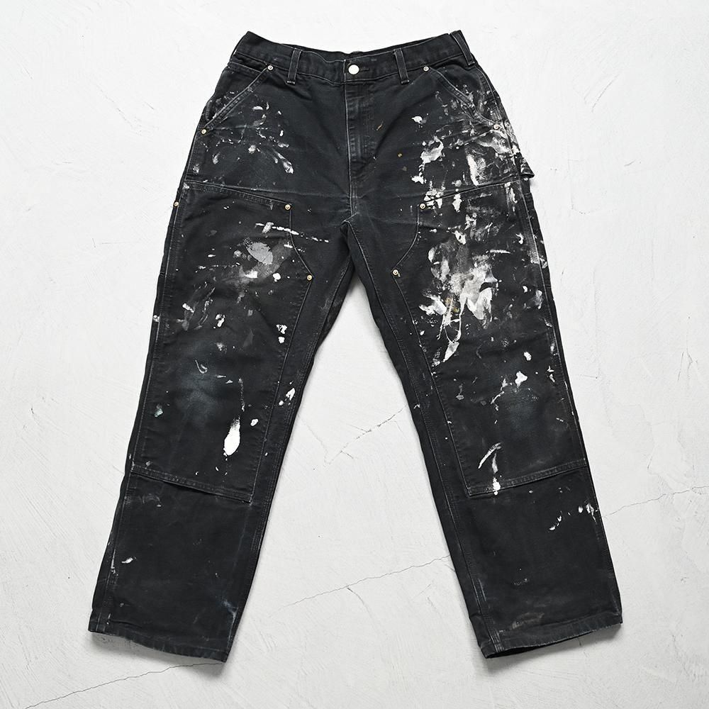 CARHARTT W/KNEE BLACK DUCK PAINTER PANTS with PAINT（W33L30/GOOD