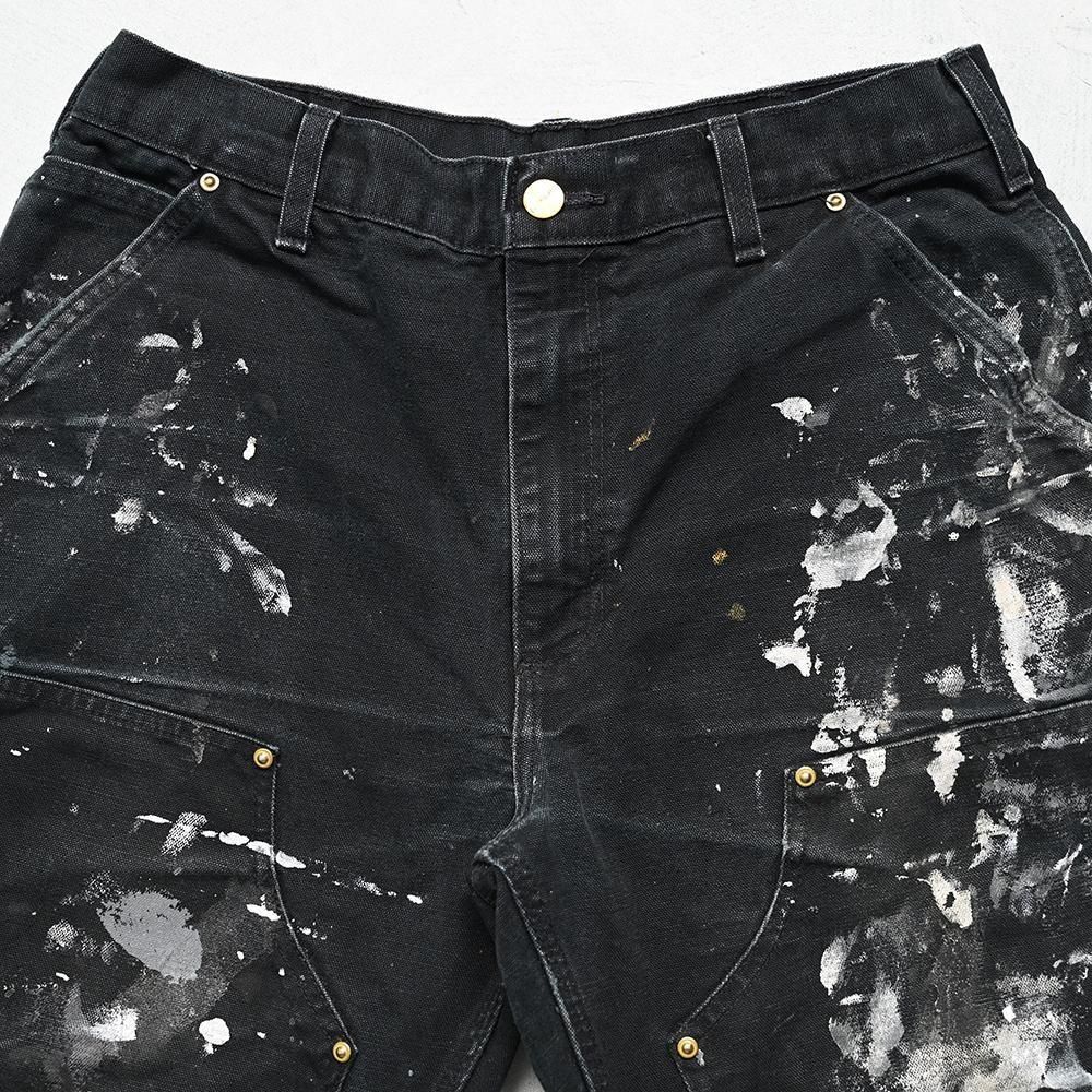 CARHARTT W/KNEE BLACK DUCK PAINTER PANTS with PAINT（W33L30/GOOD