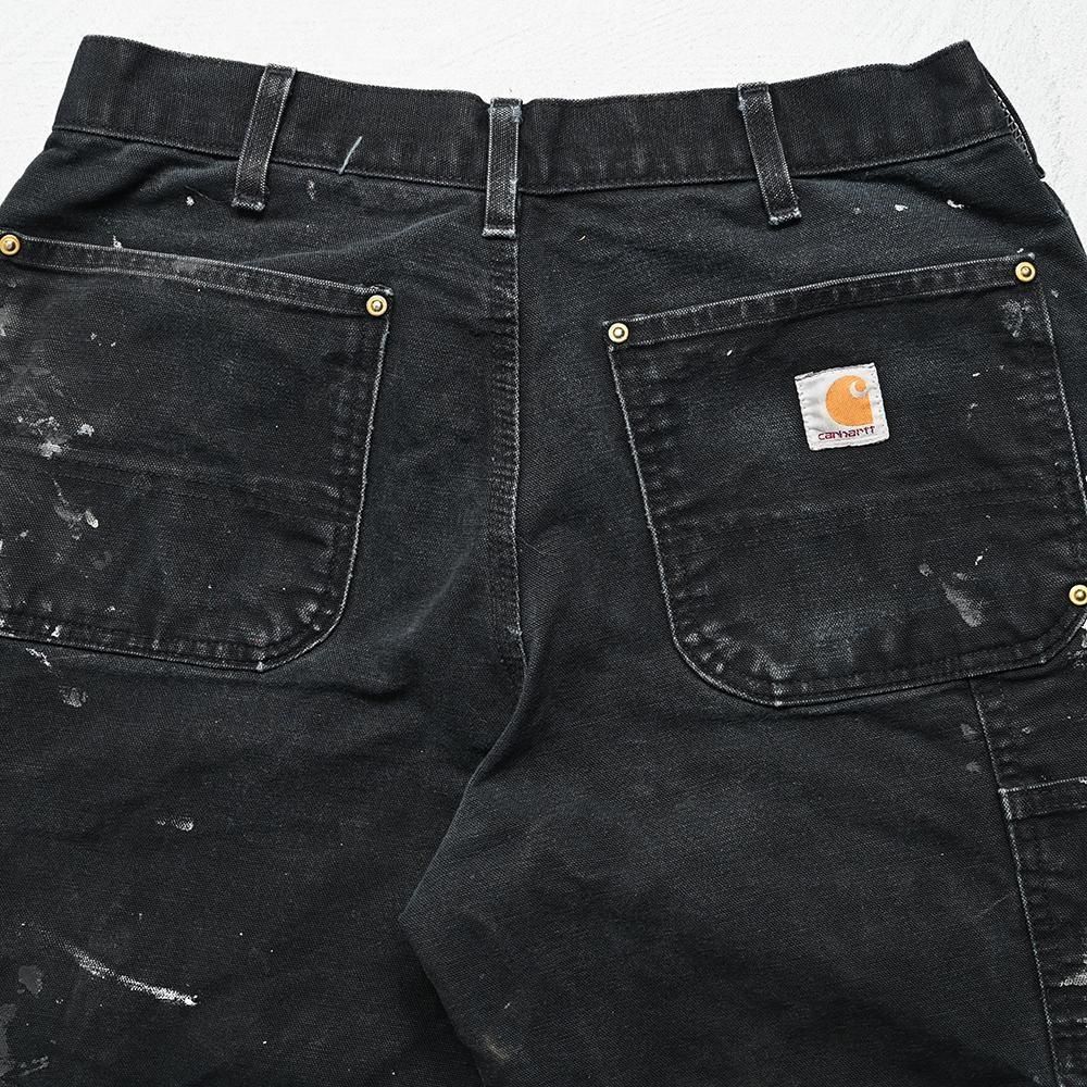 CARHARTT W/KNEE BLACK DUCK PAINTER PANTS with PAINT（W33L30/GOOD