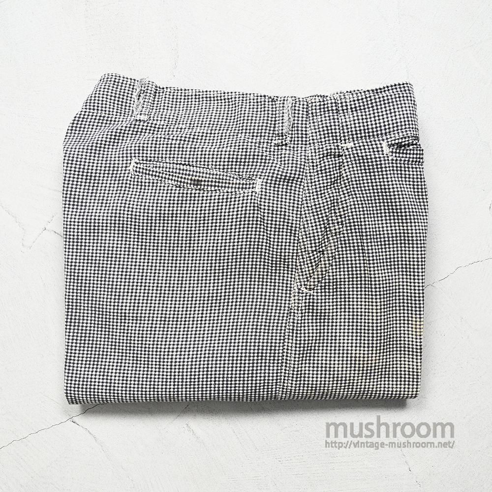 WILLIAM & CO GINGHAM PLAID COTTON WORK TROUSERS（1940'S/GOOD