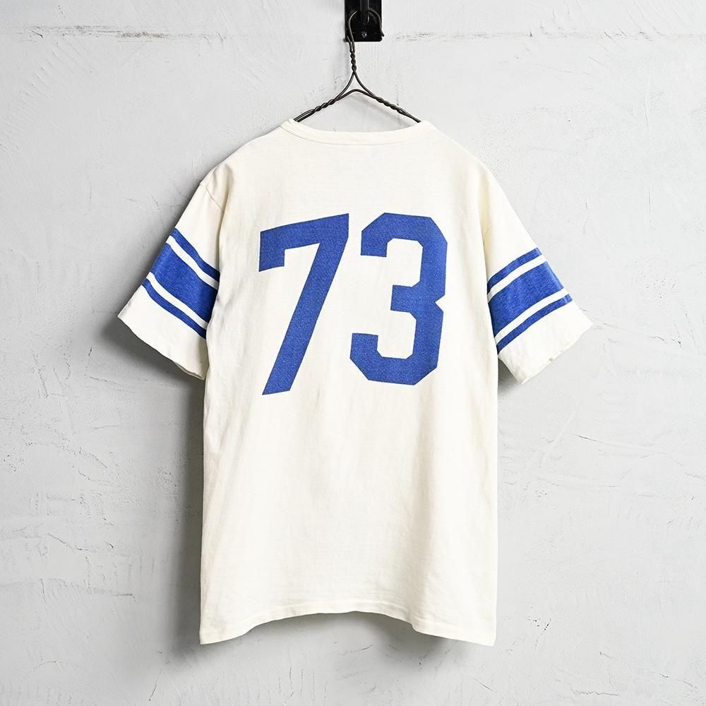 CHAMPION WATER PRINT FOOTBALL T-SHIRT（1970'S/GOOD CONDITION/LARGE