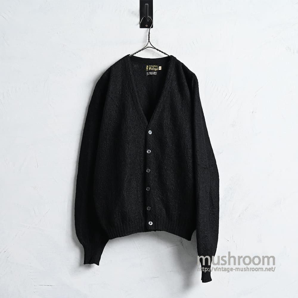 FARGO BLACK MOHAIR CARDIGAN（1960'S/GOOD CONDITION/MEDIUM） - 古着