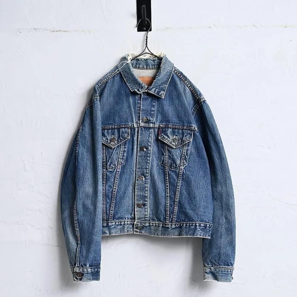 LEVI'S 70505-0217 BIGE DENIM JACKET1960'S/SZ 50 & SUPER BIG SIZE