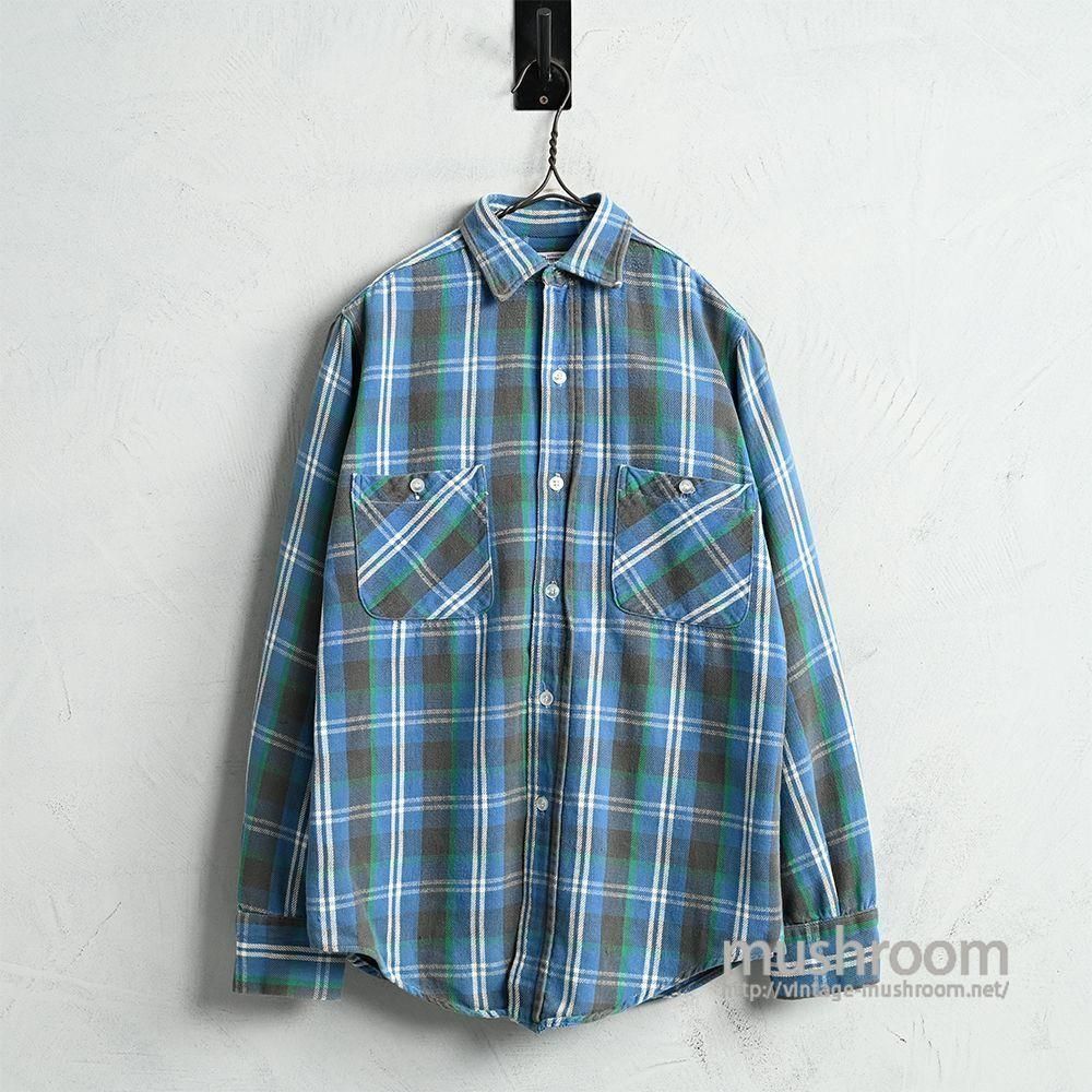 CONE MILLS L/S PLAID FLANNEL SHIRTAround 1960'S/GOOD CONDITION/SZ 14 1/2