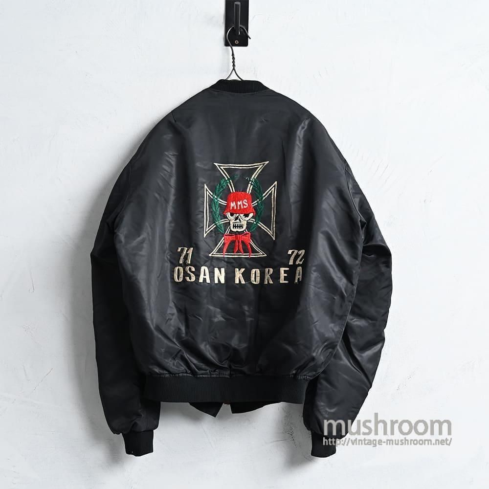 OSAN KOREA SOUVENIR JACKET with IRON CROSS & SKULL1970'S/GOOD CONDITION
