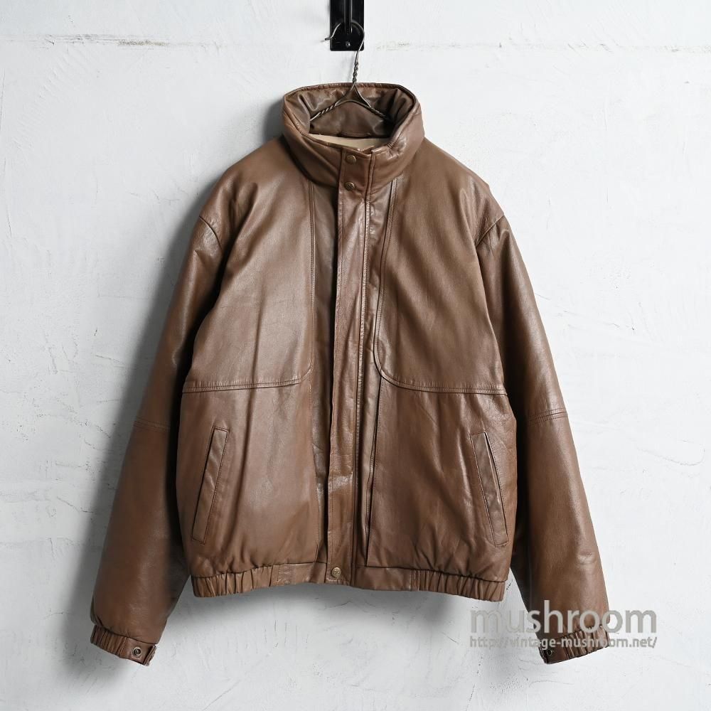 EDDIE BAUER BROWN LEATHER DOWN JACKET（GOOD CONDITION/LARGE