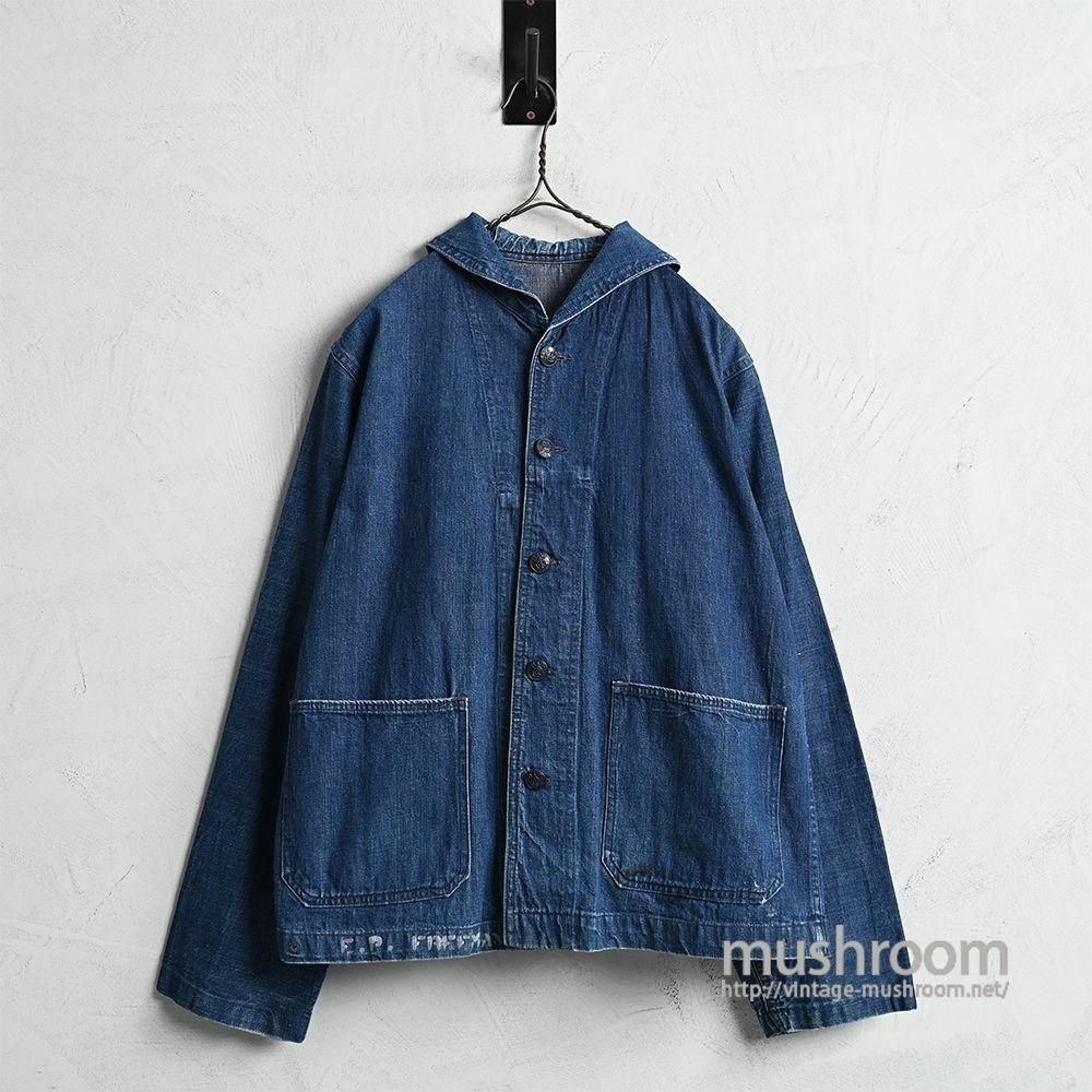 WW2 U.S.NAVY DANGAREE DENIM JACKET with STENCIL��1940'S/GOOD CONDITION/BIG SIZE��