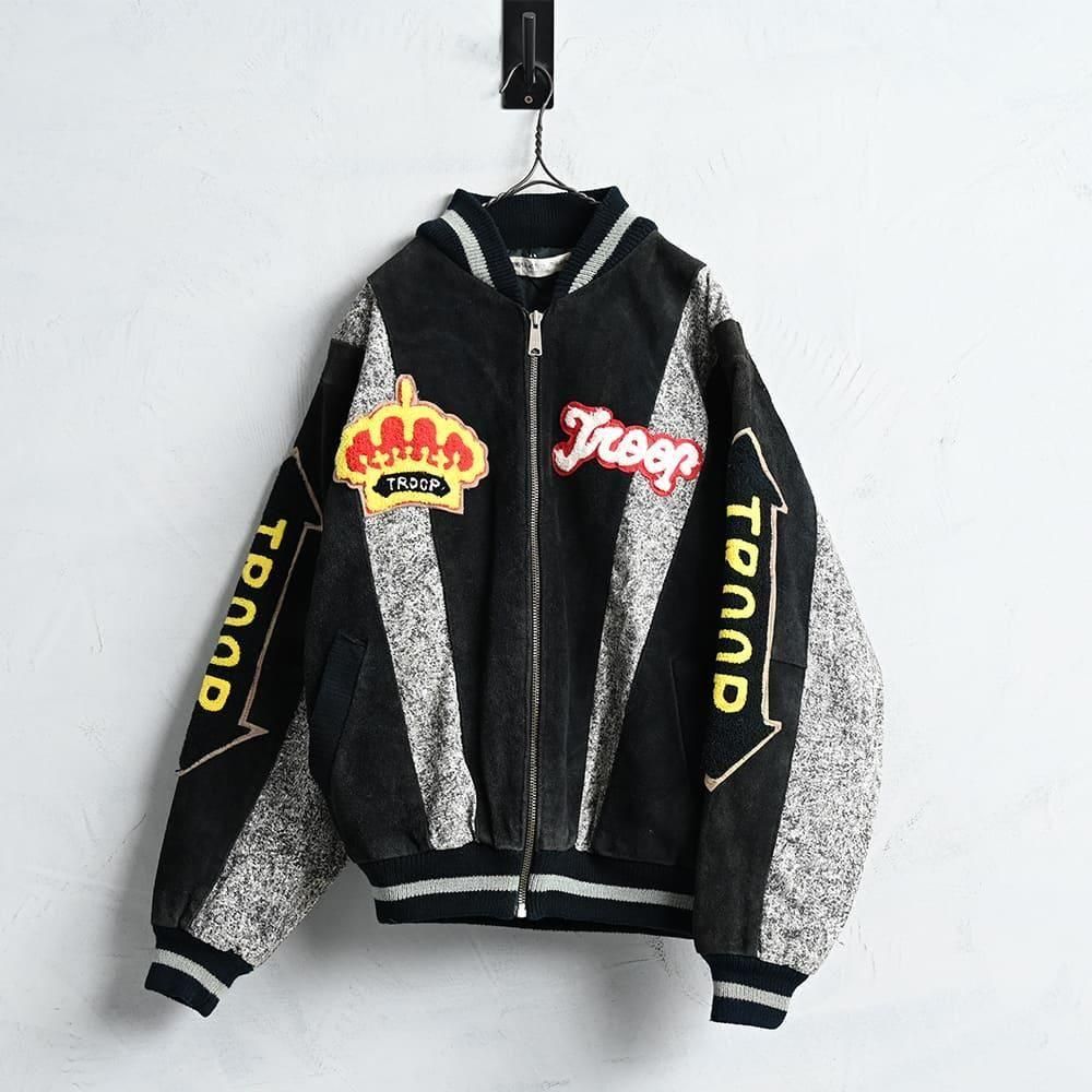 TROOP DENIM �� NUBUCK STADIUM JACKET for SAMPLE��GOOD CONDITION��