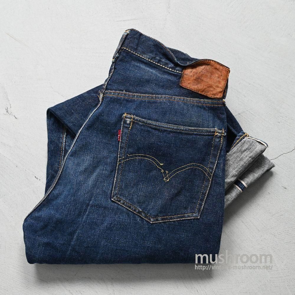 LEVI'S 501XX JEANS with LEATHER PATCH��1950'S/DARK COLOR��