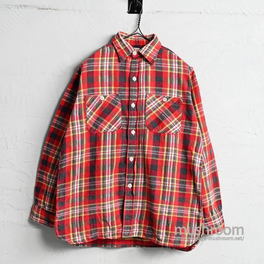 KING KOLE PLAID FLANNEL SHIRT��Around 1950'S/GOOD CONDITION��