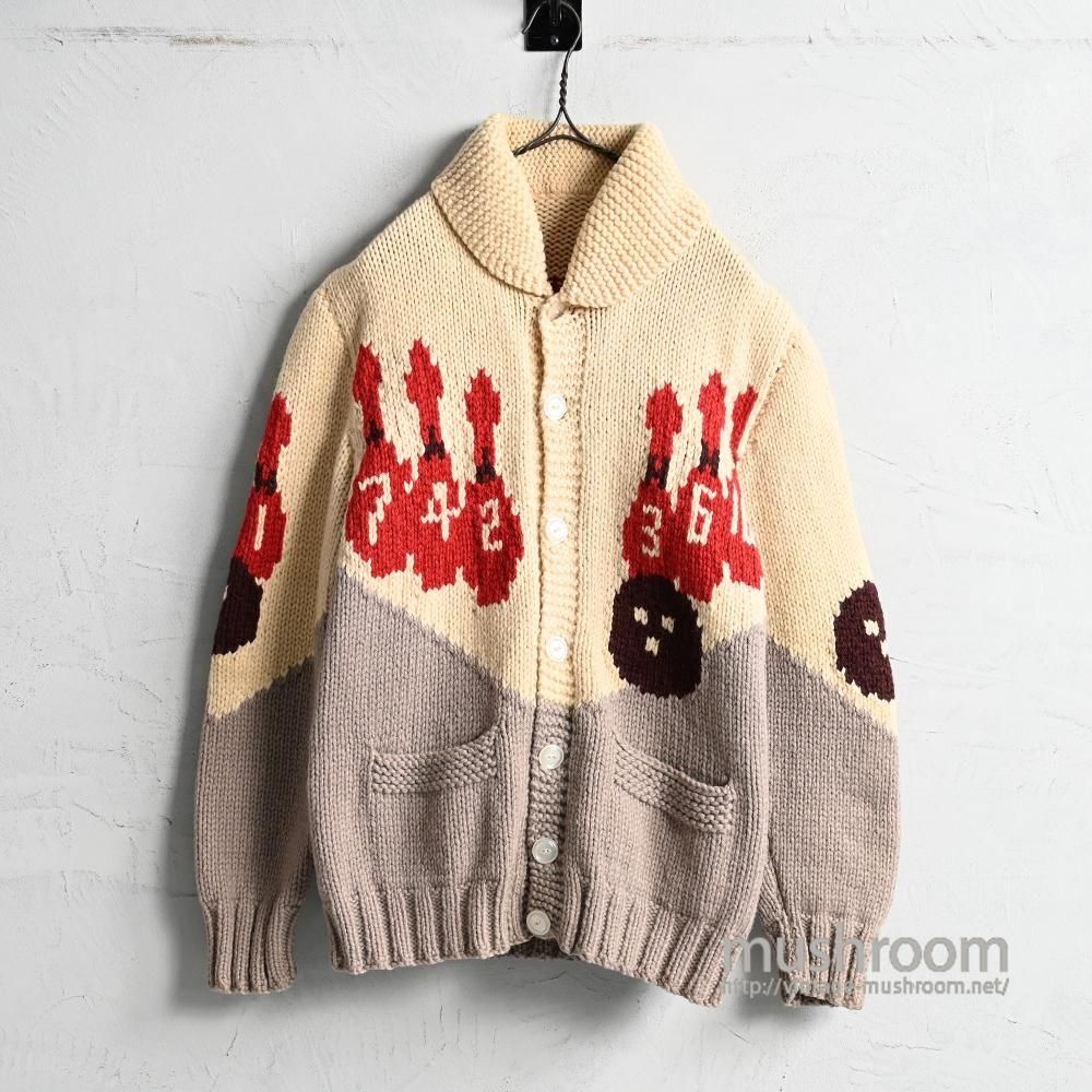 OLD ��BOWLING�� PATTERN COWICHAN JACKET��BUTTON STYLE/VERY GOOD CONDITION��
