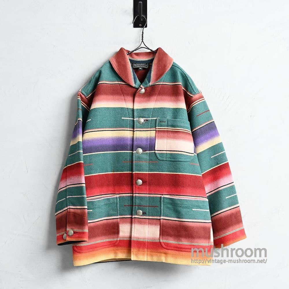 POLO COUNTRY NATIVE PATTERN BLANKET SHAWLCOLLER JACKET��GOOD CONDITION/MEDIUM��
