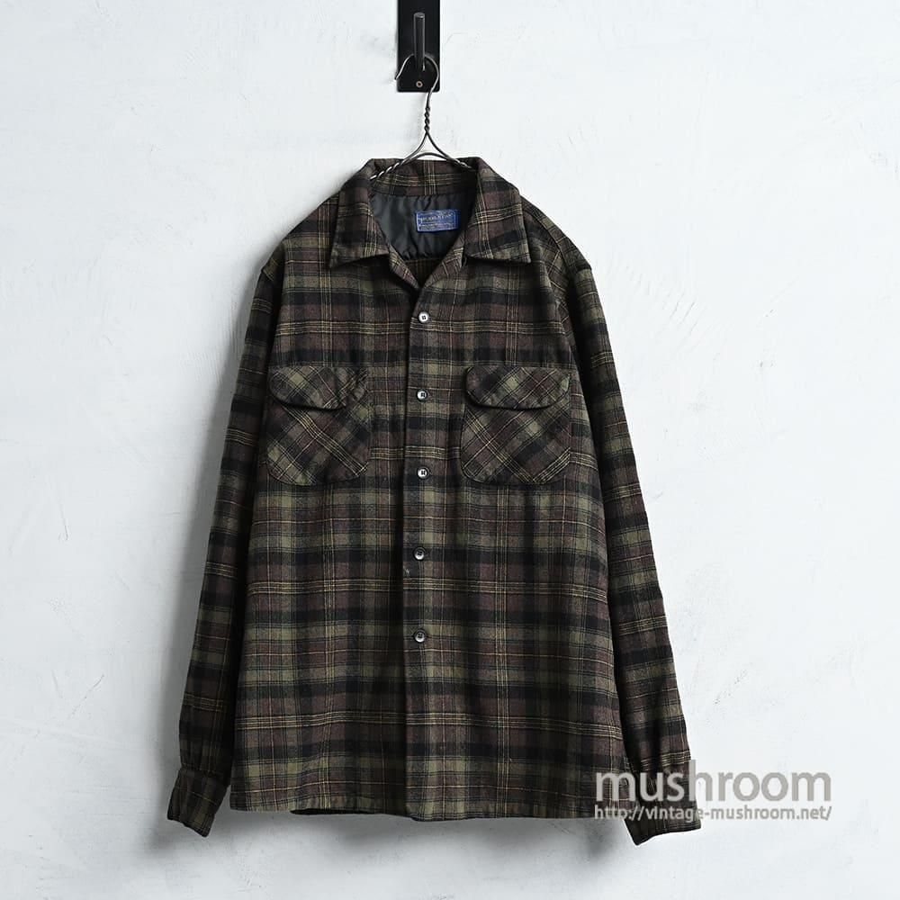 PENDLETON PLAID L/S WOOL SHIRT��Early 1960'S/GOOD CONDITION/LARGE��